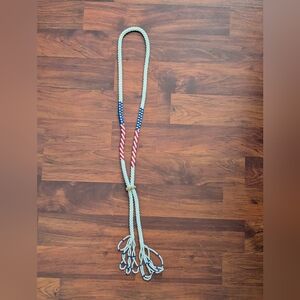 Exquisite Beaded Rope Open Ended Necklace Tassel Red, White & Blue